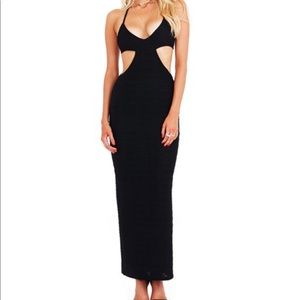 Nookie Black Cut Out Maxi Beach Dress / Cover Up